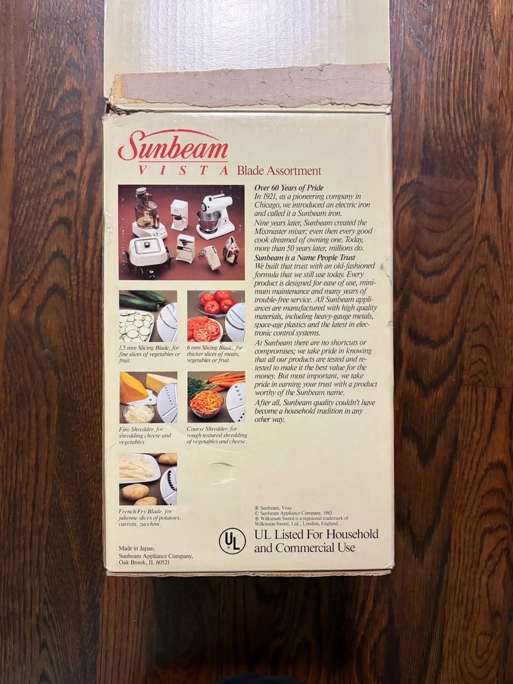 Vintage Sunbeam Vista Food Processor Blade Assortment New Open Box